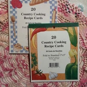 2 Sets Of Country Cooking Recipe Cards (Vegetable Set Missing 2 Cards)